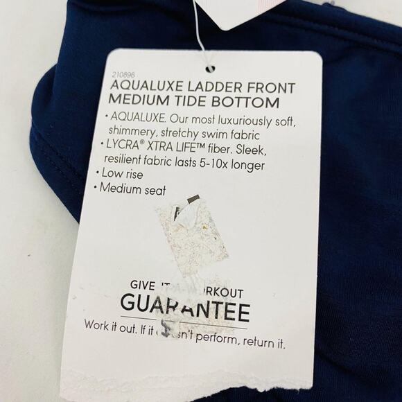 Athleta Womens Blue Aqualuxe Ladder Front Medium Tide Bottom Bikini Xlarge - Picture 4 of 7